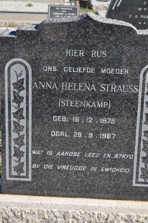 STRAUSS Anna Helena nee STEENKAMP 1875-1967