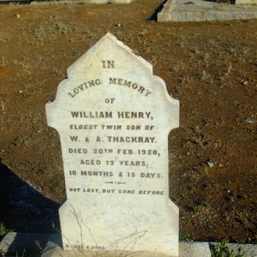 THACKRAY William Henry -1920