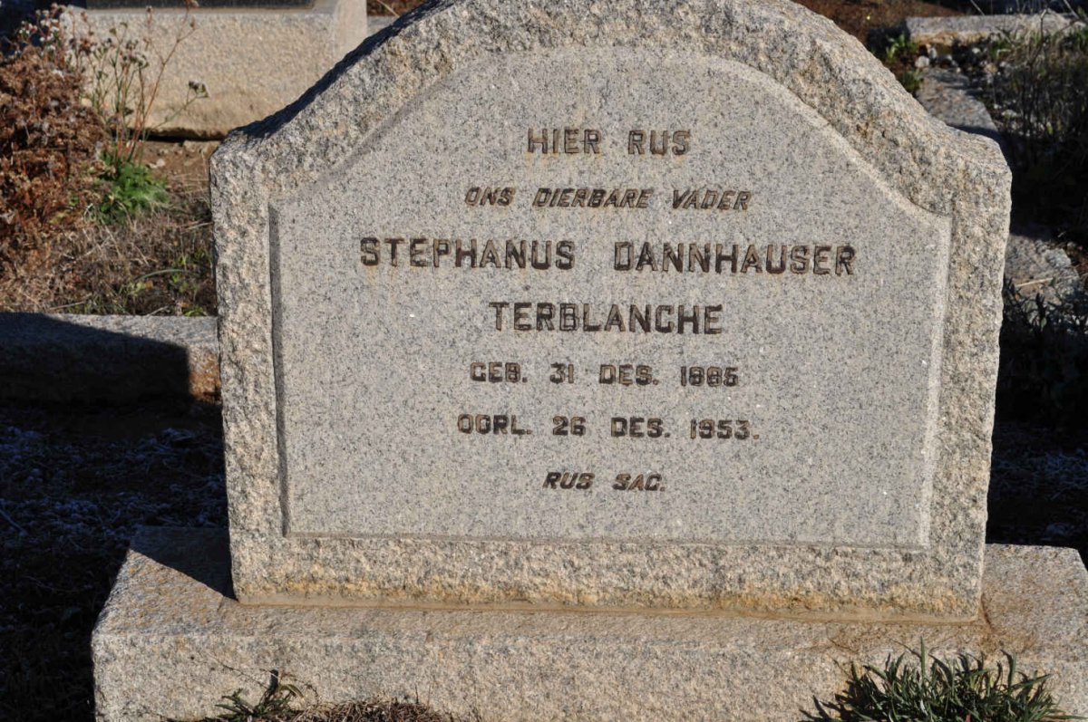 TERBLANCHE Stephanus Dannhauser 1885-1953