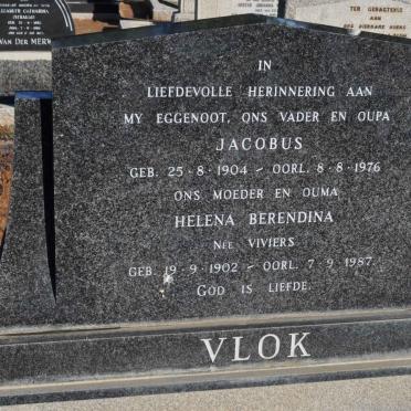 VLOK Jacobus 1904-1976 &amp; Helena Berendina VIVIERS 1902-1987