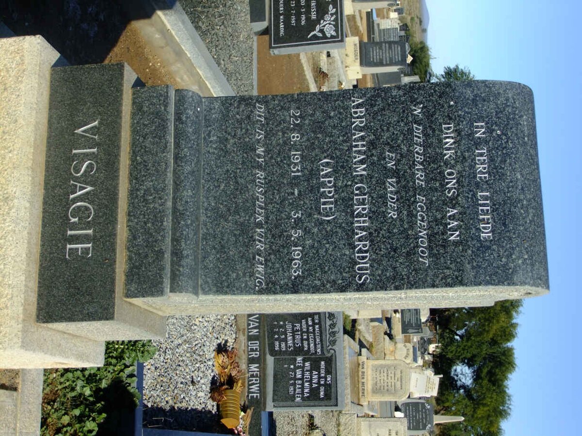 VISAGIE Abraham Gerhardus 1931-1963