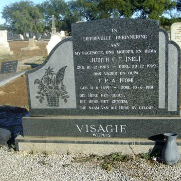 VISAGIE T.P.A. 1899-1981 &amp; Judith C.E. NEL 1903-1969