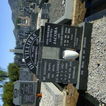 VILLIERS J.C.M., de 1910-1989 &amp; Jacoba VAN DER MERWE 1916-2006