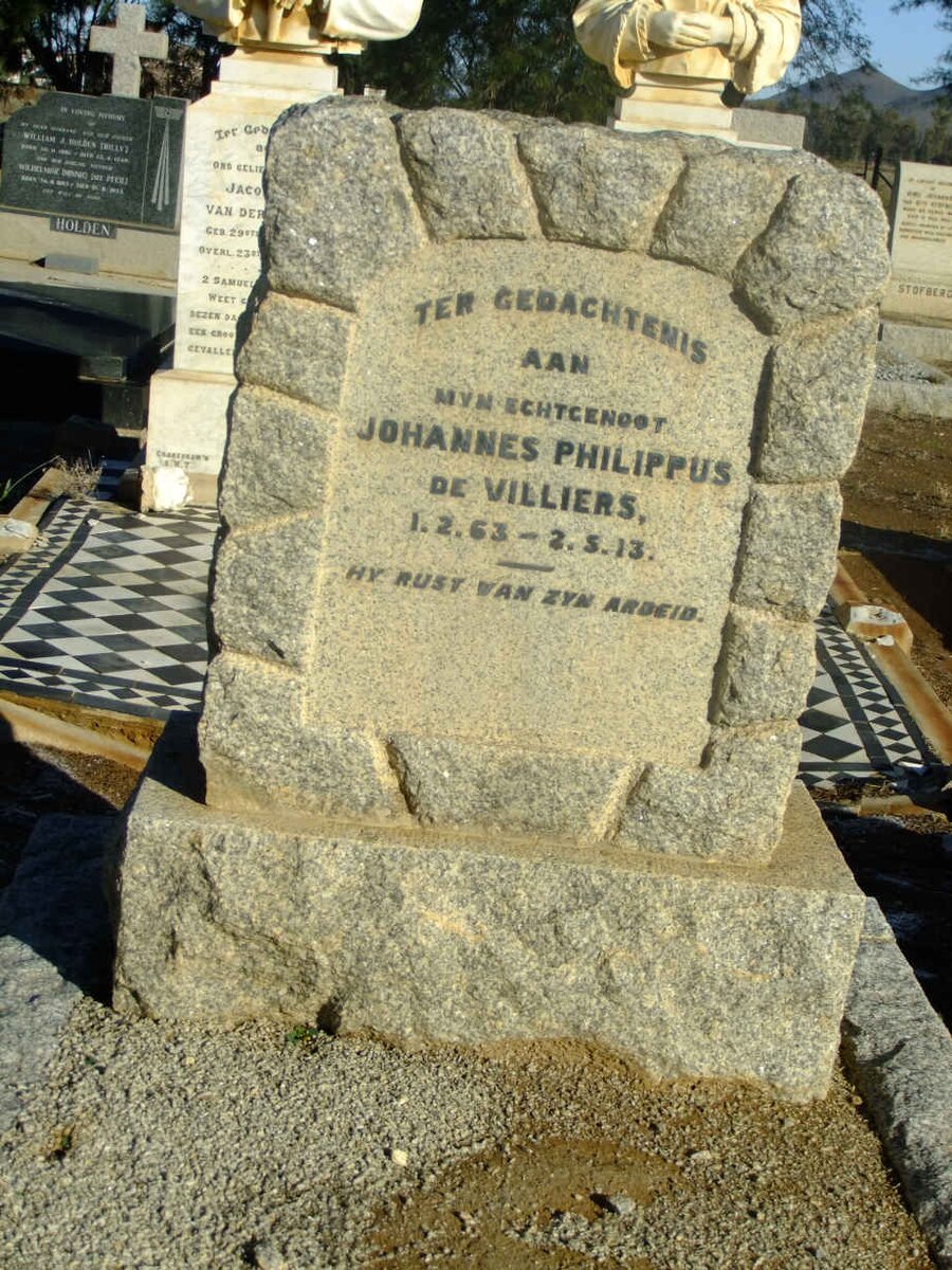 VILLIERS Johannes Philippus, de 1863-1913