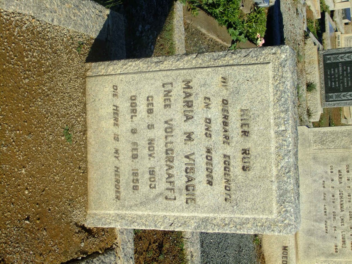 VISAGIE Maria M. nee VOLLGRAAFF 1903-1958