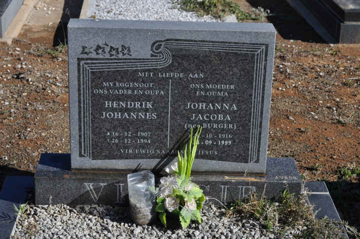 VISAGIE Hendrik Johannes 1907-1994 &amp; Johanna Jacoba BURGER 1916-1999