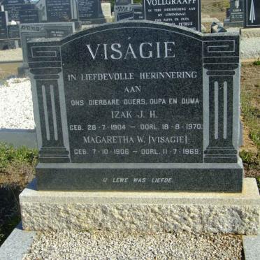 VISAGIE Izak J.H. 1904-1970 &amp; Margaretha W. VISAGIE 1906-1969