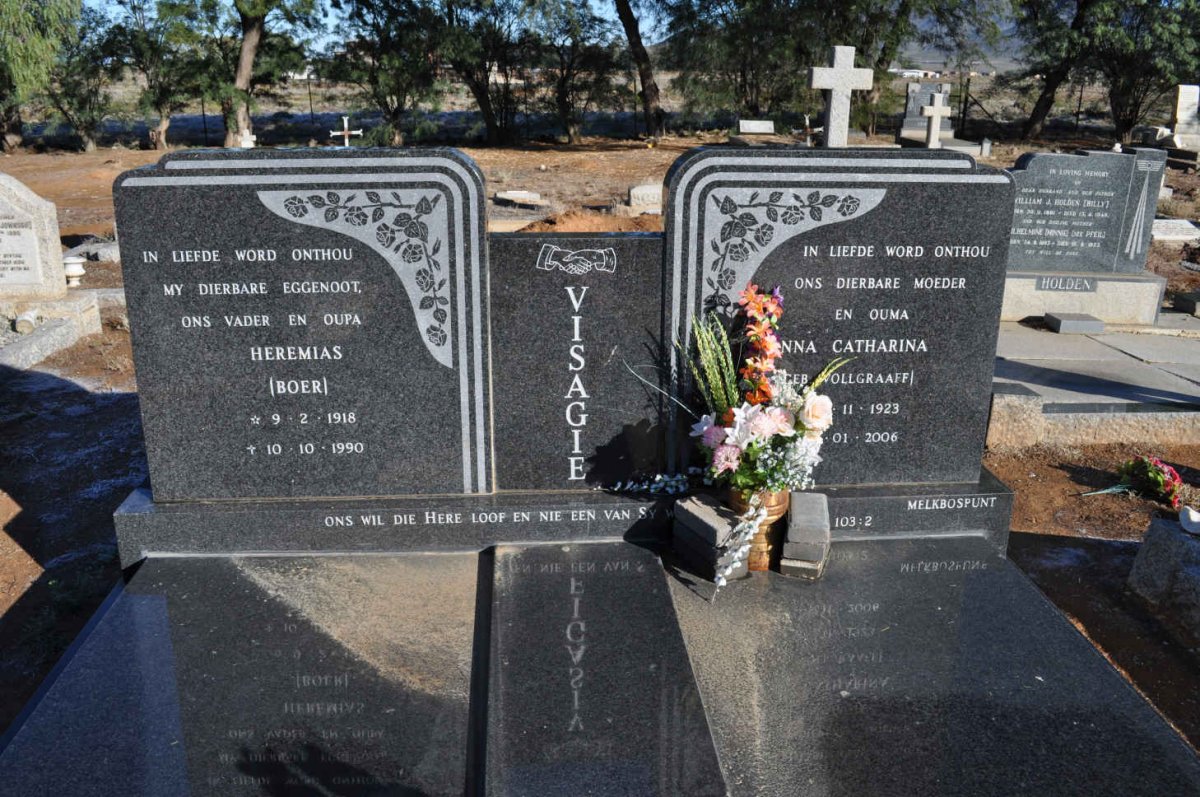 VISAGIE Heremias 1918-1990 &amp; Anna Catharina VOLLGRAAFF 1923-2006