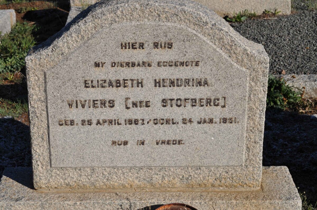 VIVIERS Elizabeth Hendrina nee STOFBERG 1887-1951