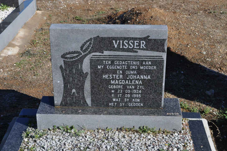 VISSER Hester Johanna Magdalena nee VAN ZYL 1924-1995