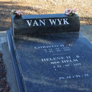 WYK Christo H.G., van 1921-2007 &amp; Helene H.B. HELM 1922-
