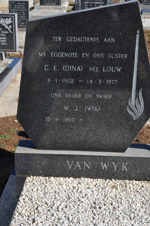 WYK W.J., van 1907- &amp; C.E. LOUW 1902-1977