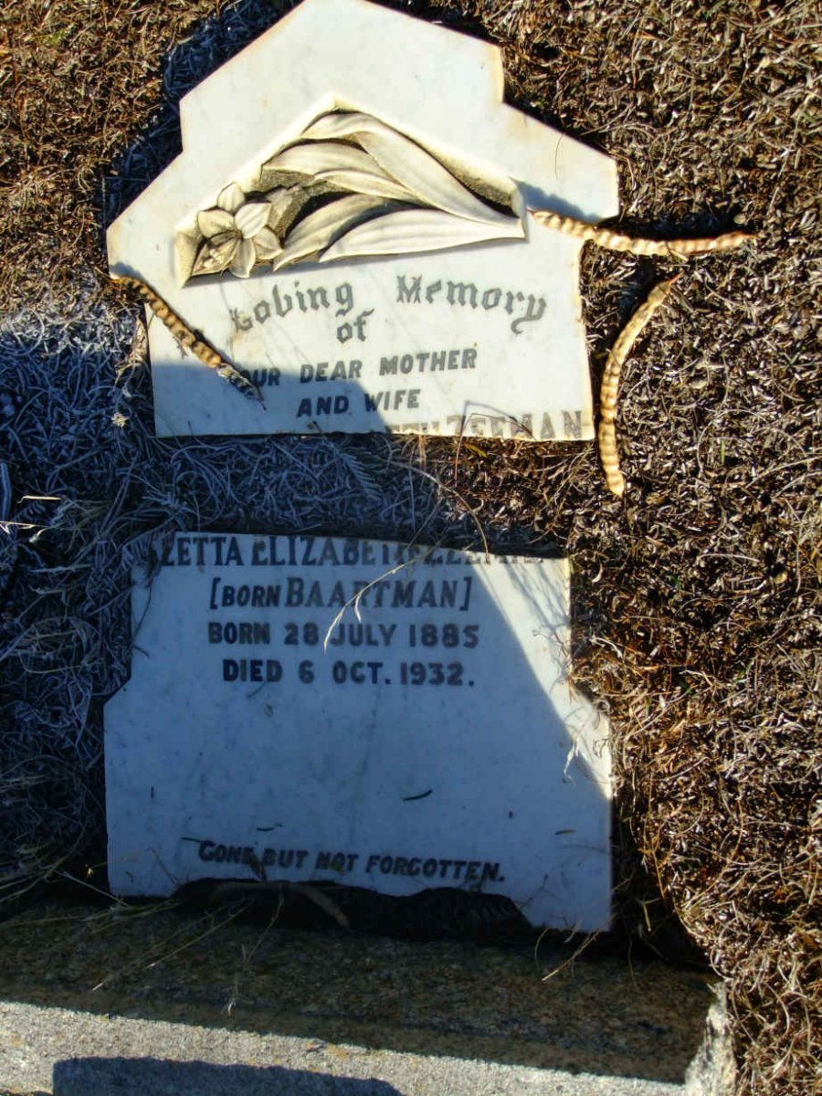 ZEEMAN Aletta Elizabeth nee BAARTMAN 1885-1932