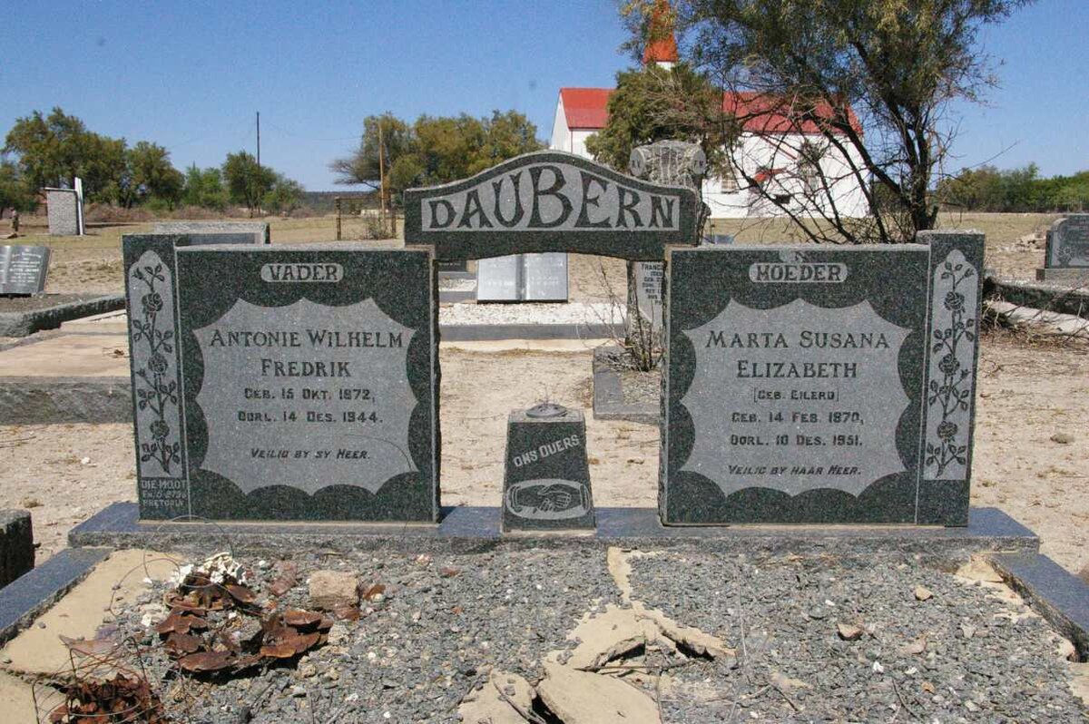 DAUBERN Antonie Wilhelm Fredrik 1872-1944 &amp; Marta Susana Elizabeth nee EILERD 1870-1951