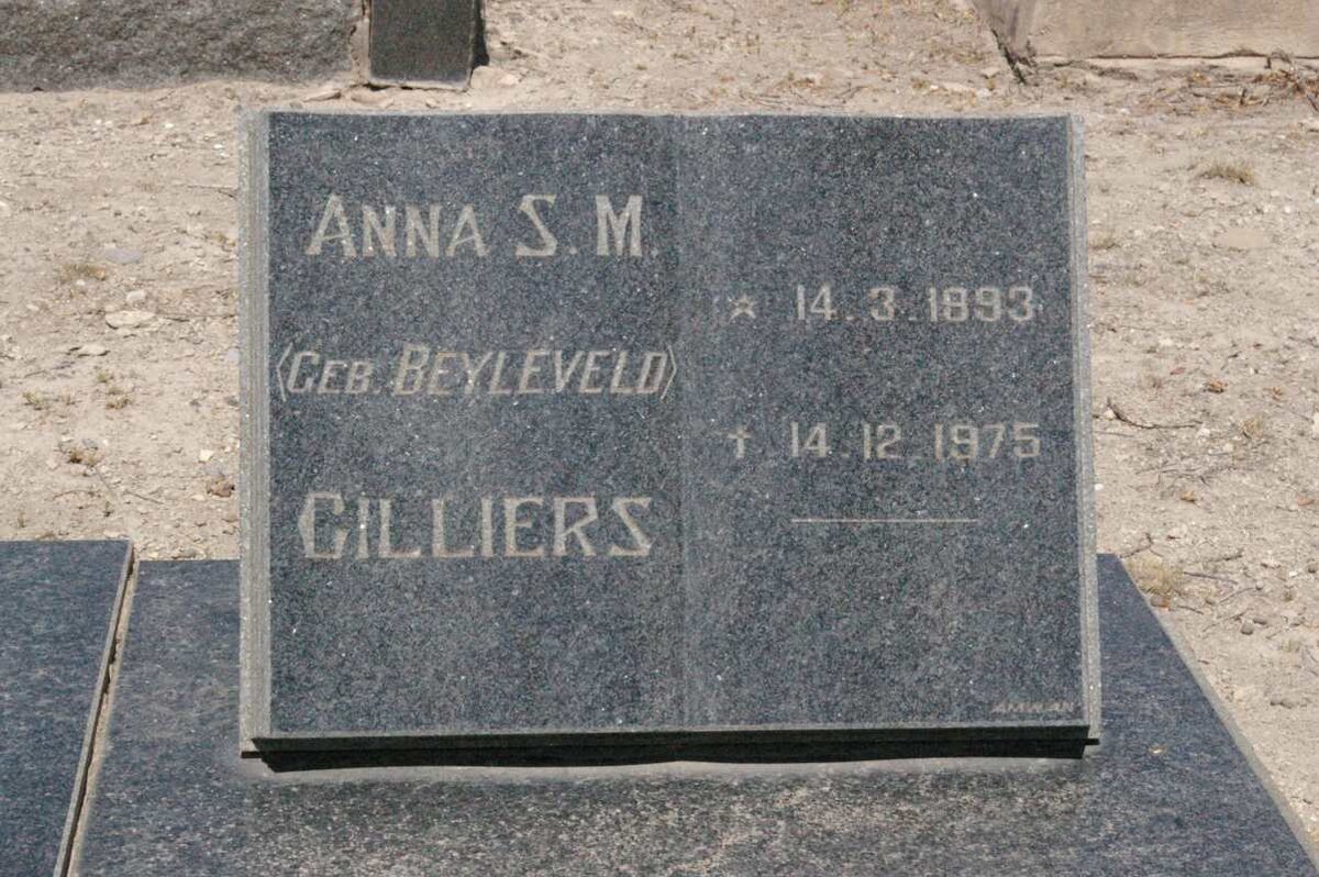CILLIERS Anna S.M. nee BEYLEVELD 1893-1975