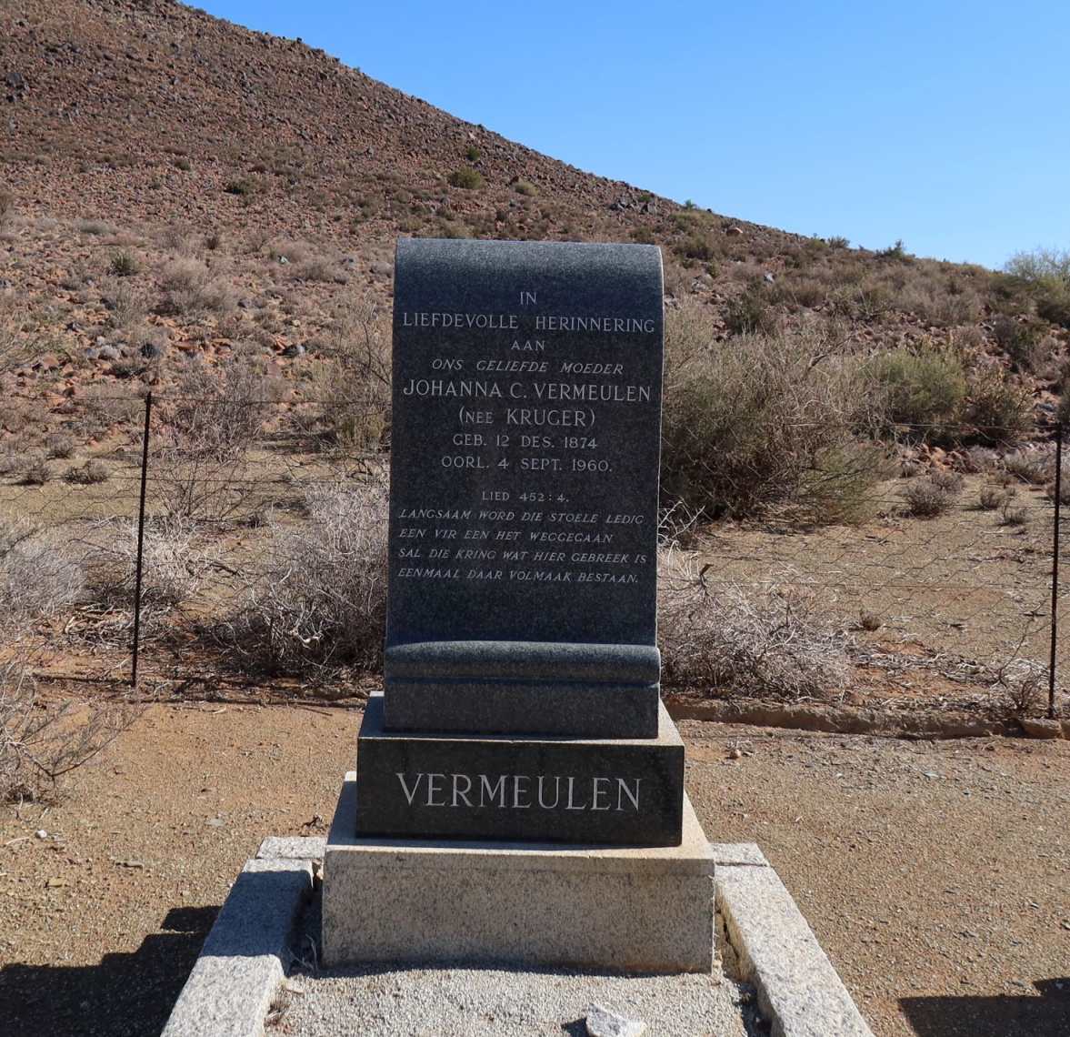 VERMEULEN Johanna C. nee KRUGER 1874-1960