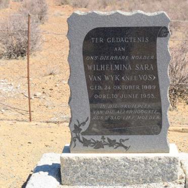 WYK Wilhelmina Sara, van nee VOS 1889-1953