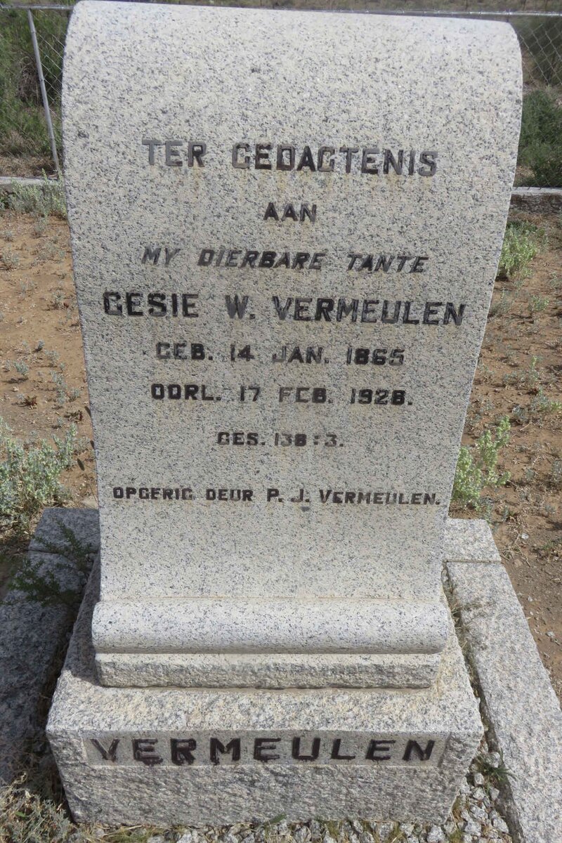 VERMEULEN Gesie W. 1865-1928