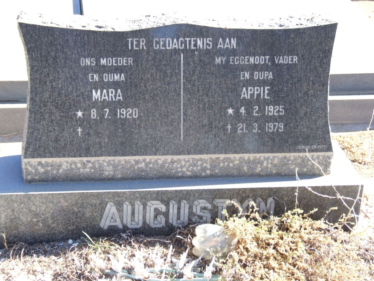 AUGUSTYN Appie 1925-1979 &amp; Mara 1920-