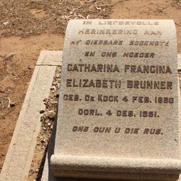 BRUNNER Catharina Francina Elizabeth nee DE KOCK 1890-1951