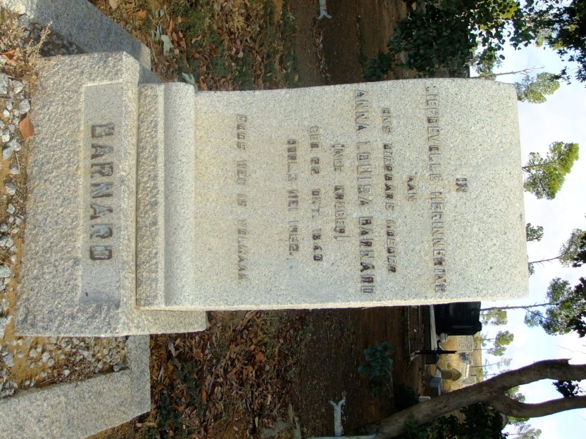 BARNARD Anna Louisa nee KRUGER 1840-1922