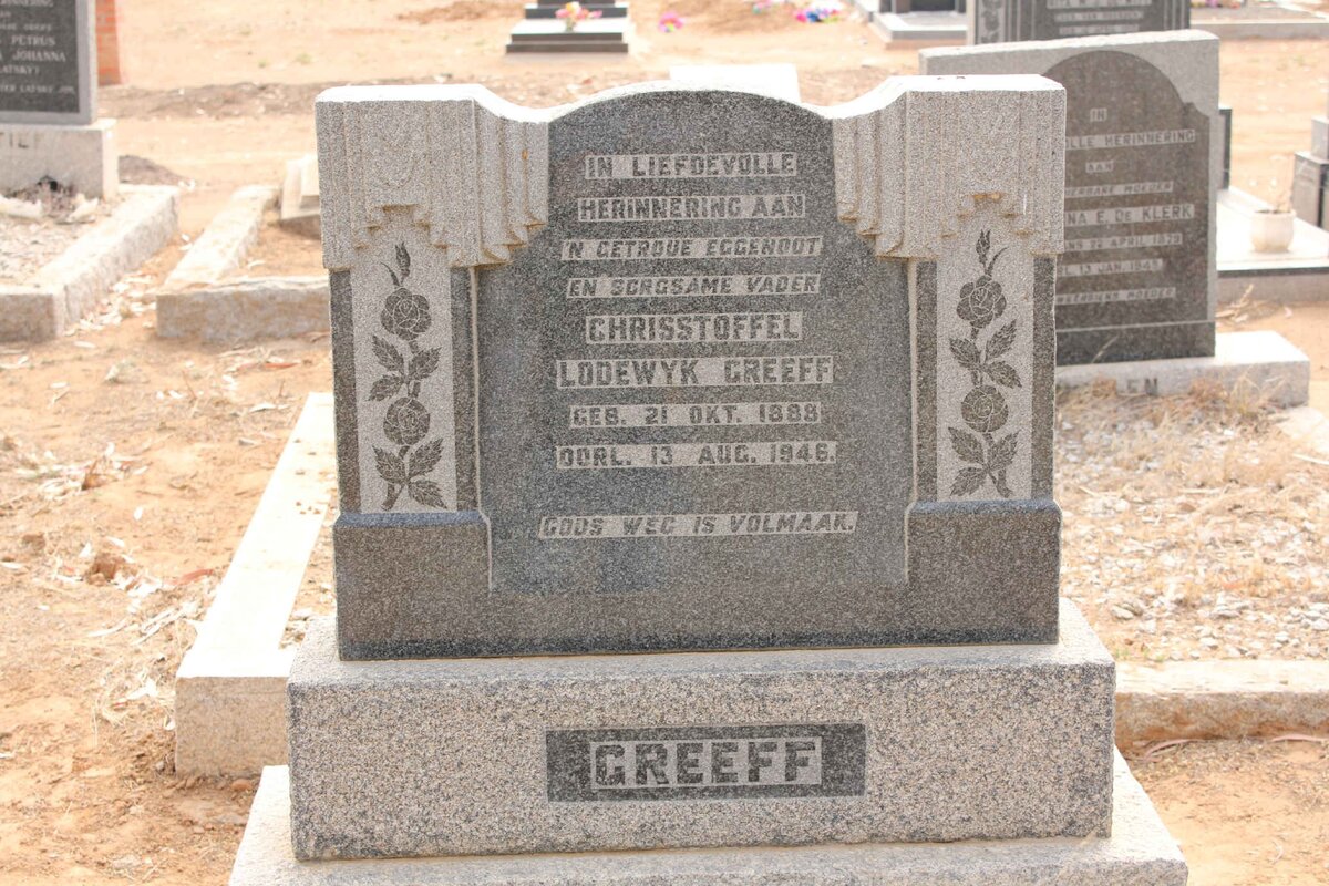 GREEFF Chrisstoffel Lodewyk 1888-1946