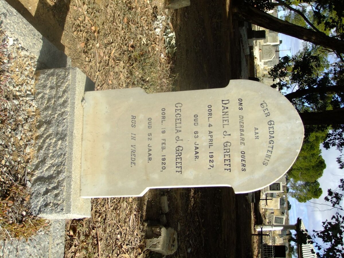 GREEFF Daniel J. -1927 &amp; Cecelia J. -1920