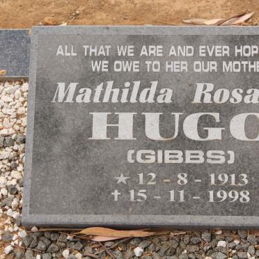 HUGO Mathilda Rosaline nee GIBBS 1913-1998