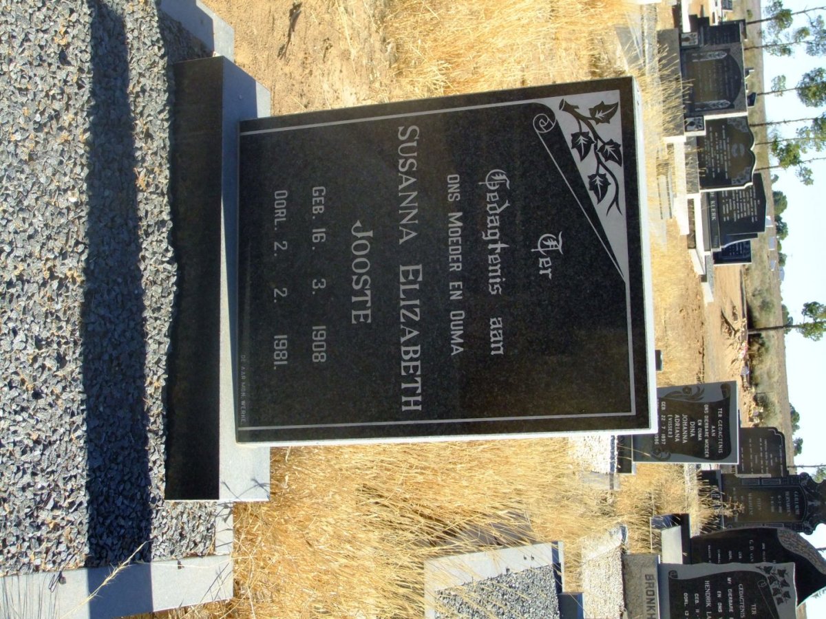 JOOSTE Susanna Elizabeth 1908-1981