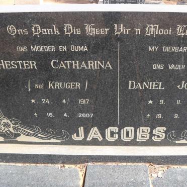 JACOBS Daniel Johannes 1909-1979 &amp; Hester Catharina KRUGER 1917-2007