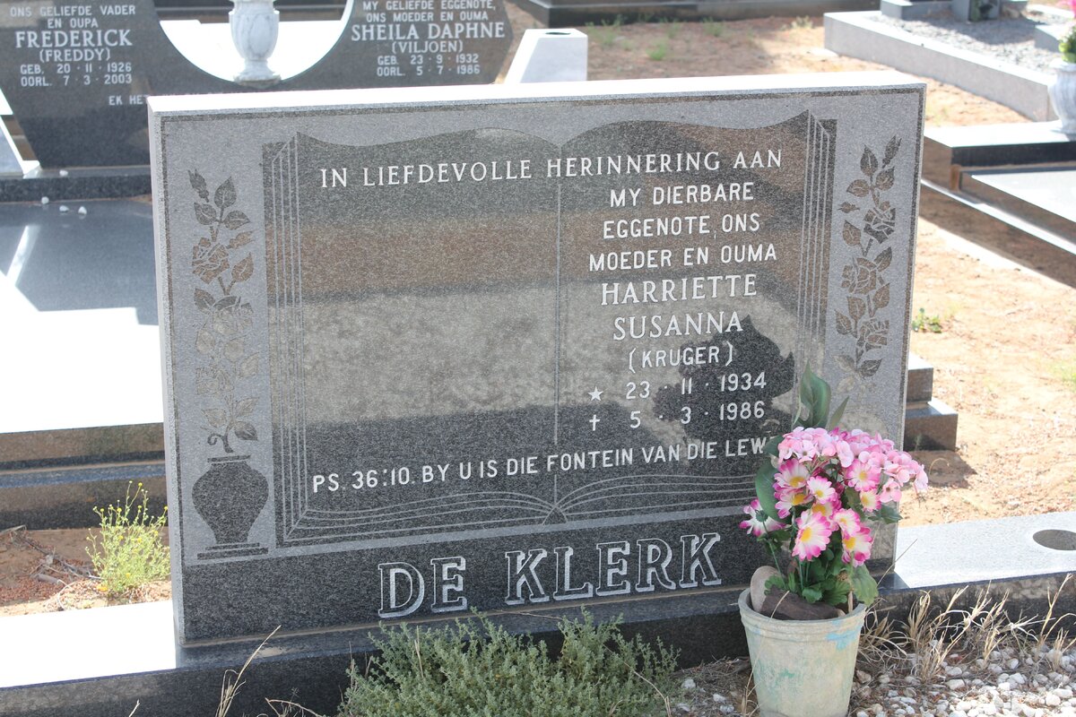 KLERK Harriette Susanna, de nee KRUGER 1934-1986