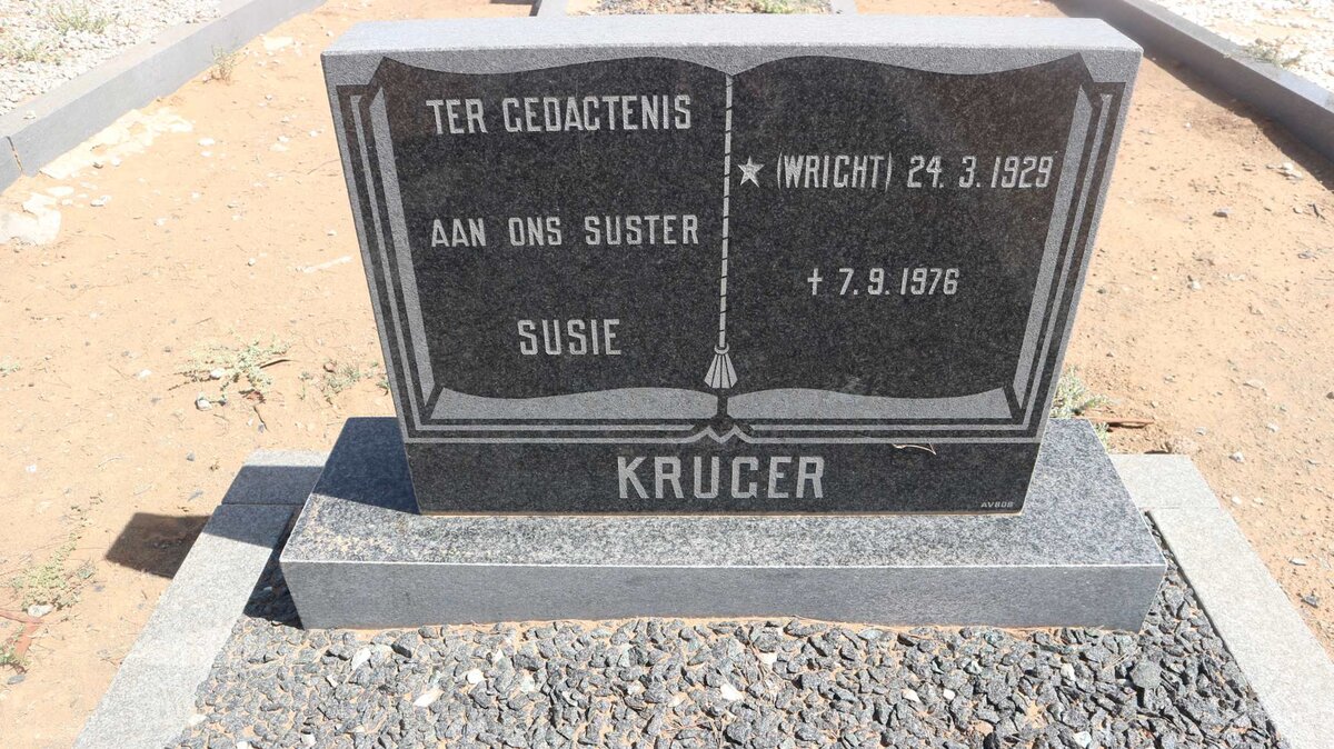 KRUGER Susie nee WRIGHT 1929-1976