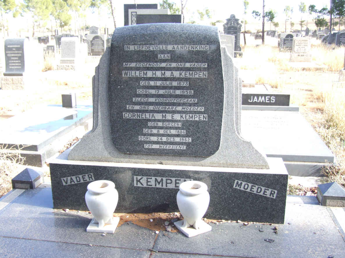 KEMPEN Willem H.M.A. 1873-1958 &amp; Cornelia M.E. BURGER 1886-1962