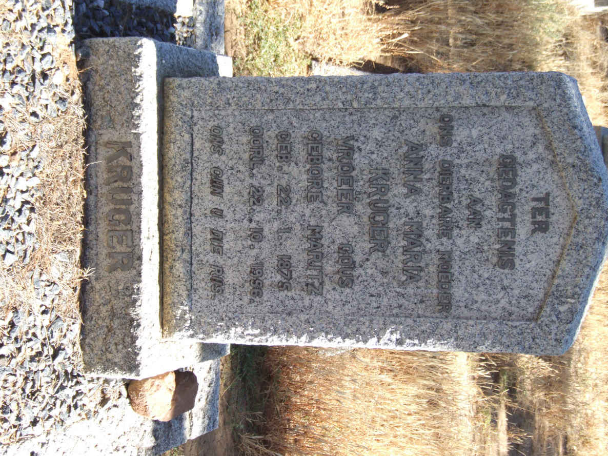 KRUGER Anna Maria formerly GOUS nee MARITZ 1875-1956