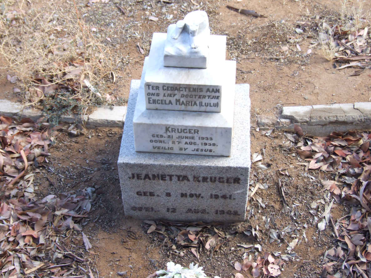 KRUGER Engela Maria 1933-1939 :: KRUGER Jeanetta 1941-1942