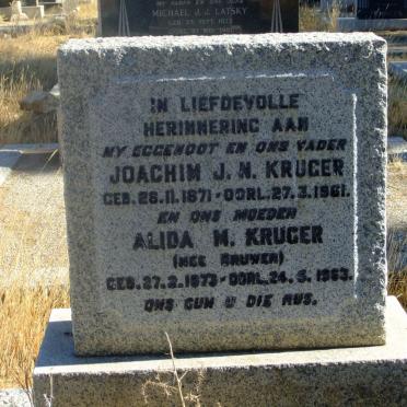 KRUGER Joachim J.N. 1871-1961 &amp; Alida M. BRUWER 1873-1963