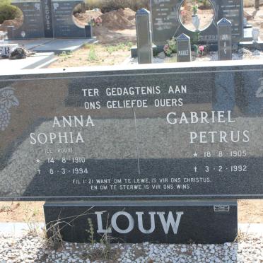 LOUW Gabriel Petrus 1905-1992 &amp; Anna Sophia LE ROUX 1910-1994
