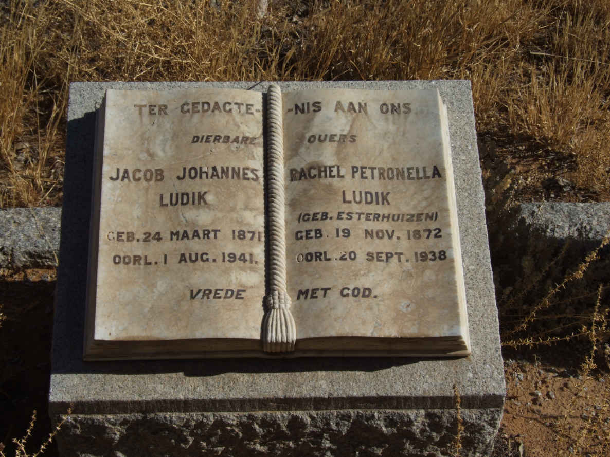 LUDIK Jacob Johannes 1871-1941 &amp; Rachel Petronella ESTERHUIZEN 1872-1938
