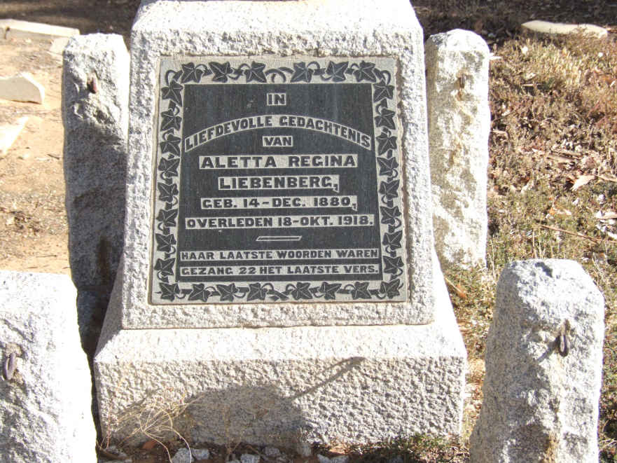 LIEBENBERG Aletta Regina 1880-1918
