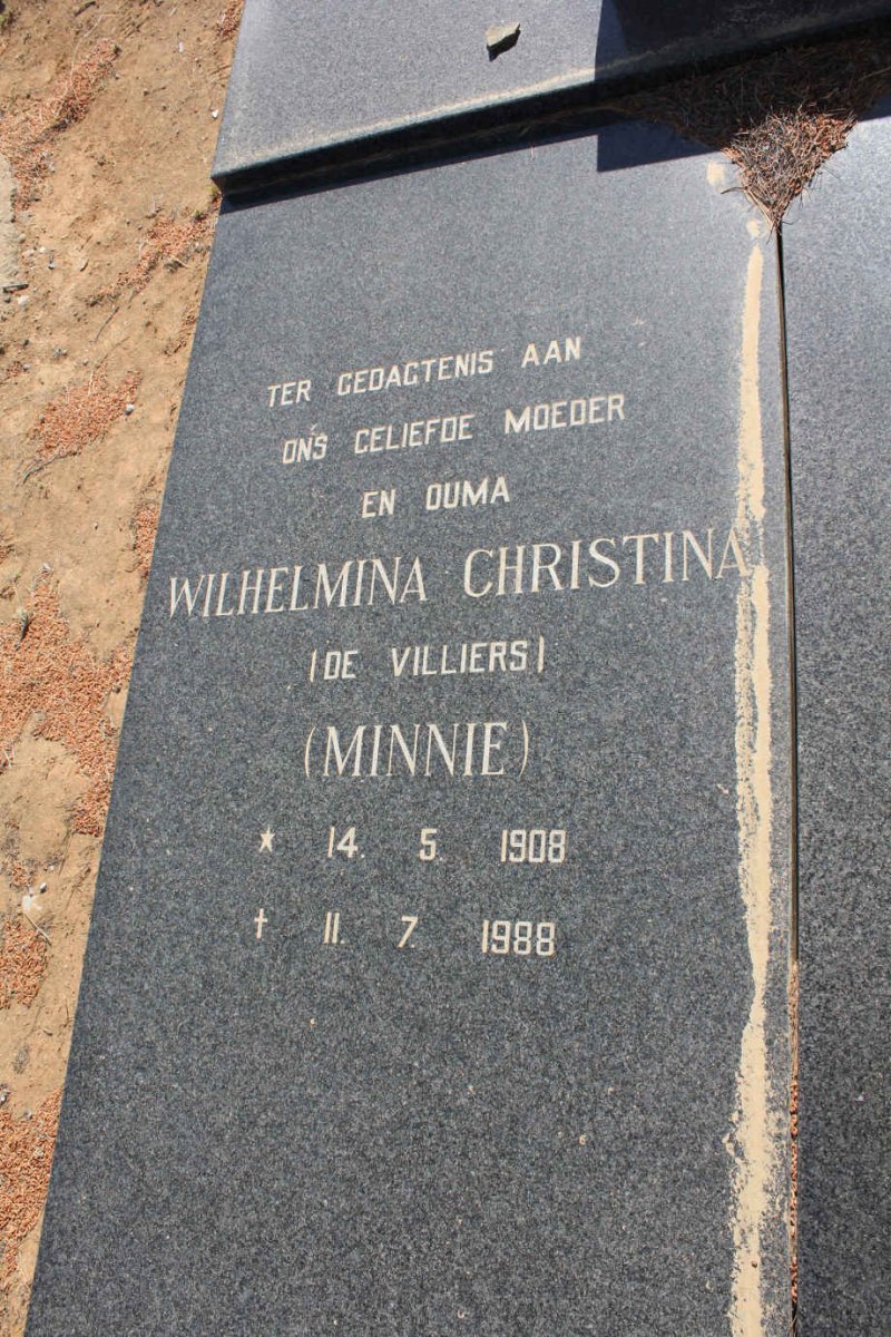 LATSKY Wilhelmina Christina nee DE VILLIERS 1908-1988