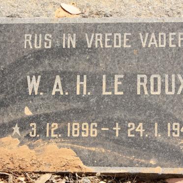 ROUX W.A.H., le 1896-1942