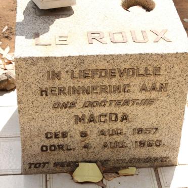 ROUX Magda, le 1957-1960