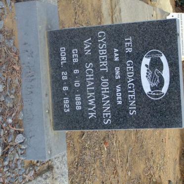 SCHALKWYK Gysbert Johannes, van 1888-1923