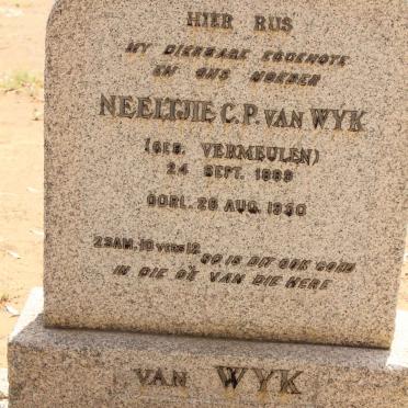 WYK Neeltjie C.P., van nee VERMEULEN 1889-1950