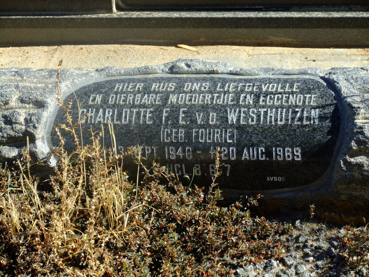 WESTHUIZEN Charlotte F.E., v.d. nee FOURIE 1946-1969