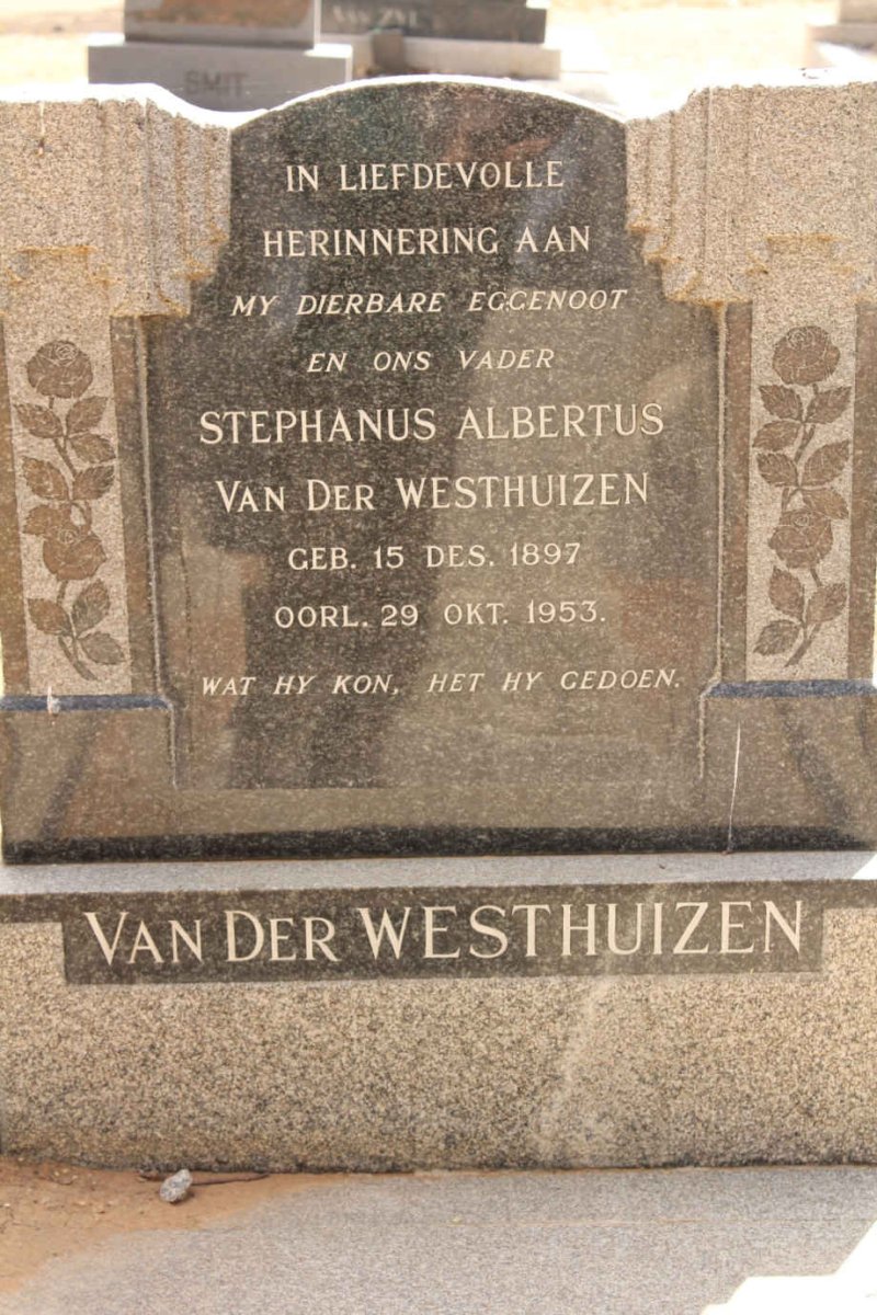 WESTHUIZEN Stephanus Albertus 1897-1953