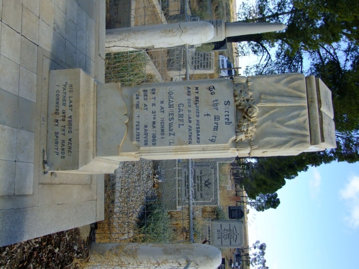 ZYL Carel Johannes, van 1869-1937