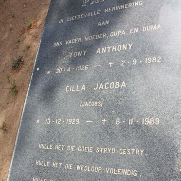 PANOS Anthony 1926-1982 &amp; Cilla Jacoba JACOBS 1929-1989