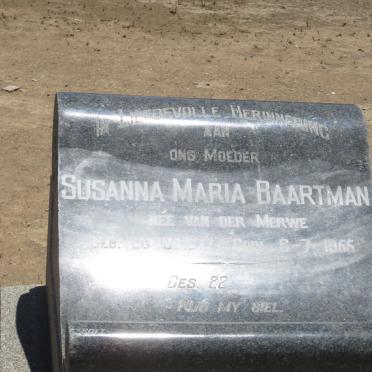 BAARTMAN Susanna Maria nee VAN DER MERWE 1877-1955