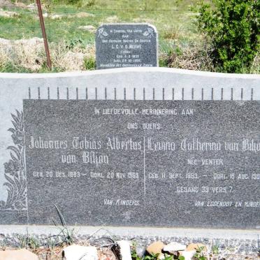 BILJON Johannes Tobias Albertus, van 1883-1969 &amp; Levina Catherina VENTER 1889-1963